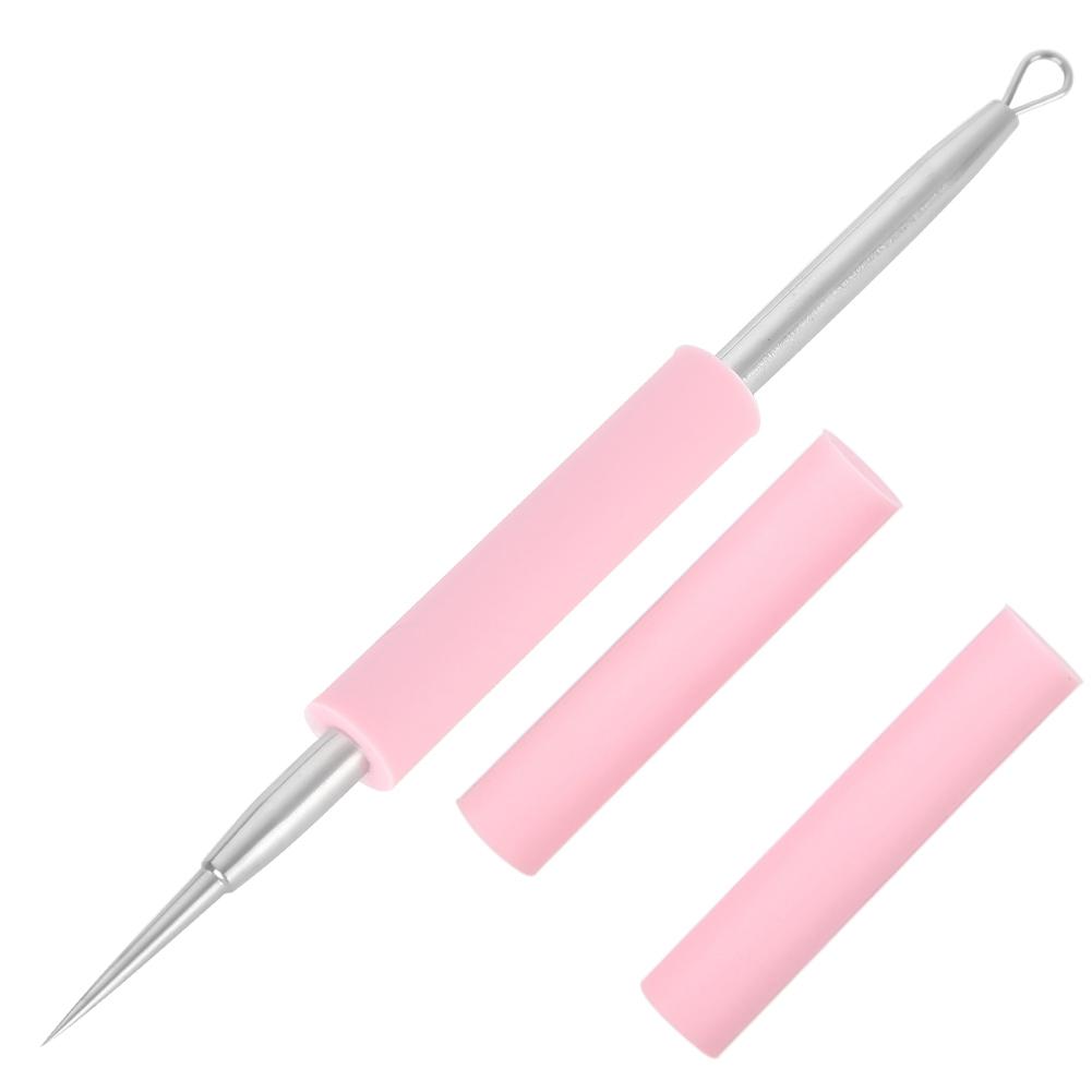 Mgaxyff Comedone Extractor Needle,2Pcs/set Silicone Acne Removal Stainless Steel Blackhead