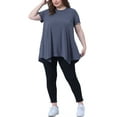 thumbnail image 2 of Agnes Orinda Women's Plus Size Tunic Tops  Summer Crew Neck Flowy Swing Loose Short Sleeve Knit T Shirt Tops Blouse Casual 2X Royal Blue, 2 of 6