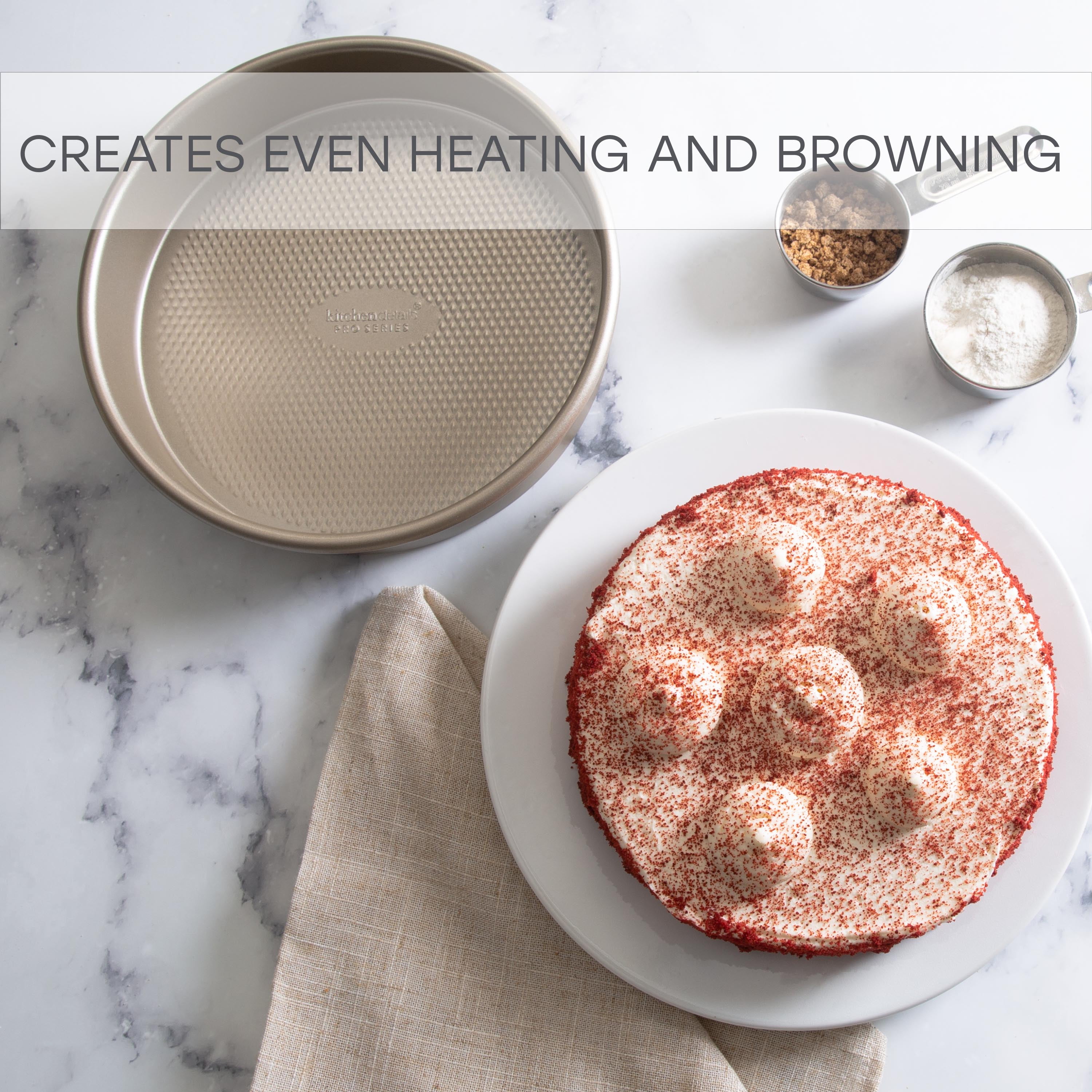 Kitchen Details Pro Series 9.5” Round Carbon Steel Cake Pan with Diamond Base