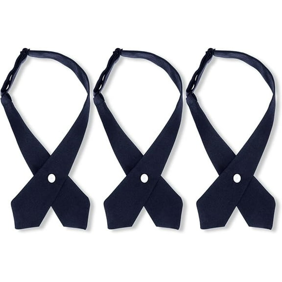French Toast 3 Pack Girls' Adjustable Cross Tie Solid Navy