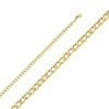 Dimaya Fine Jewelry 14k Two-tone Gold 4.3-mm White Pave Hollow Cuban Chain Necklace (22 inch)