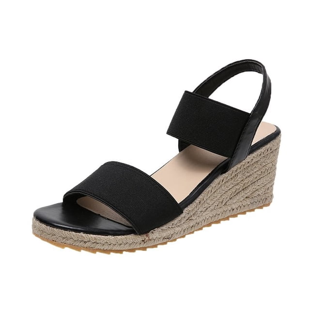 Sandalias de plataforma cómodas de tacón alto para mujer, sandalias de tacón de cuña para mujer, zapatos de verano informales de playa a la moda, Sandals38 Gao Jinjia LED