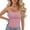 Hot Pink, variant on QIUOMBBP Compression Tank Top for Women Scoop Neck Solid Spaghetti Strap Shirts Slim Fit Summer Casual Camisole Tops Black Free Size