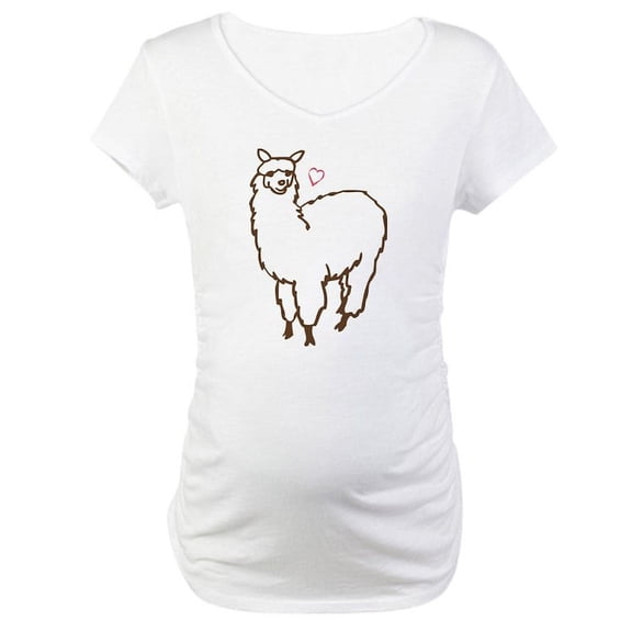 CafePress - Cute Alpaca Maternity T Shirt - Cotton Maternity T-shirt, Cute & Funny Pregnancy Tee