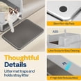 thumbnail image 3 of SPECSTAR Extra Large Stainless Steel Cat Litter Box, 23.6"x15.7" with Double Layer Litter Mat and Scoop, Light Gray, 3 of 8