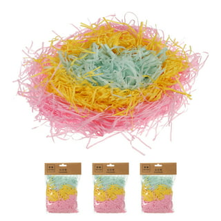 Uxcell Easter Grass Basket Filler Grass 3 Color (Red,Yellow,Blue) Raffia  Recyclable Paper for Gift Packaging 3 Pack