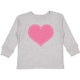 thumbnail image 3 of Inktastic Pink Heart (Stitch Border) Girls Long Sleeve Toddler T-Shirt, 3 of 5