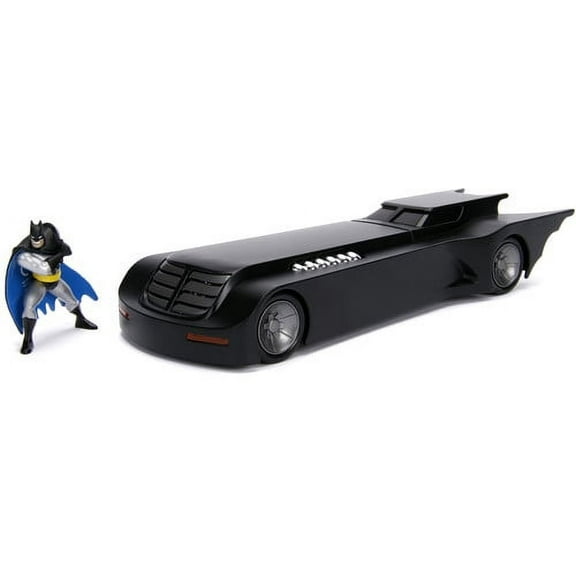 DC Comics Batman Animated Series Batmobile Die-cast Car, 1:24 ScaleVehicle, 2.75 Collectible Figurine