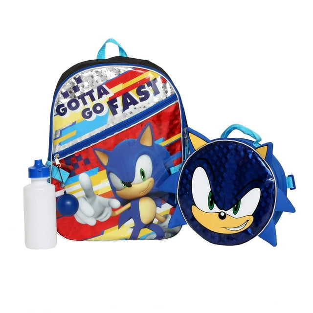 Set DE mochila y almuerzo Sega Sonic the Hedgehog 4 PIEZAS PARA NIÑOS