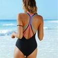 thumbnail image 6 of FAFWYP Sexy Halter Criss Cross One Piece Bathing Suit Print Monokini Bikini Set Tummy Control Swimsuit Swimwear Beachwear for Women, 6 of 6