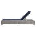 thumbnail image 3 of Lounge Chair Chaise, Rattan, Wicker, Light Grey Gray Blue Navy, Modern Contemporary Urban Design, Outdoor Patio Balcony Cafe Bistro Garden Furniture Hotel Hospitality, 3 of 9