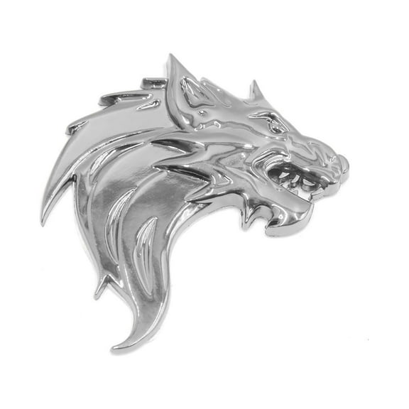 Unique Bargains Silver Tone Metal Lion Head Shaped Decorative Stickers Badge Emblem for Car