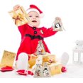 thumbnail image 5 of Bolsos de Lino Ccinee de Navidad de 36 unidades con cordones, bolsas de regalo de arpillera de Navidad con doble yute, 4 diseños de muñeco de nieve, Santa Claus, Pengu Feliz Sencillez, 5 of 5