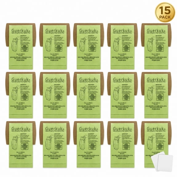 15 Pack Type BB Compact Canister Bags Replacement for Oreck XL Buster B Canister Vacuum bags PKBB12DW BB180 BB280 BB850 BB870 BB900 BB1000 MV160 with 3 Motor Filter