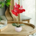thumbnail image 6 of Viflosae Flowers Artificial Plant Decorations Fake Flowers Small Round Pot Phalaenopsis Three Flowers Bonsai Simulation Flower Arrangement Green Plant Simulation Potted Plants, 6 of 7
