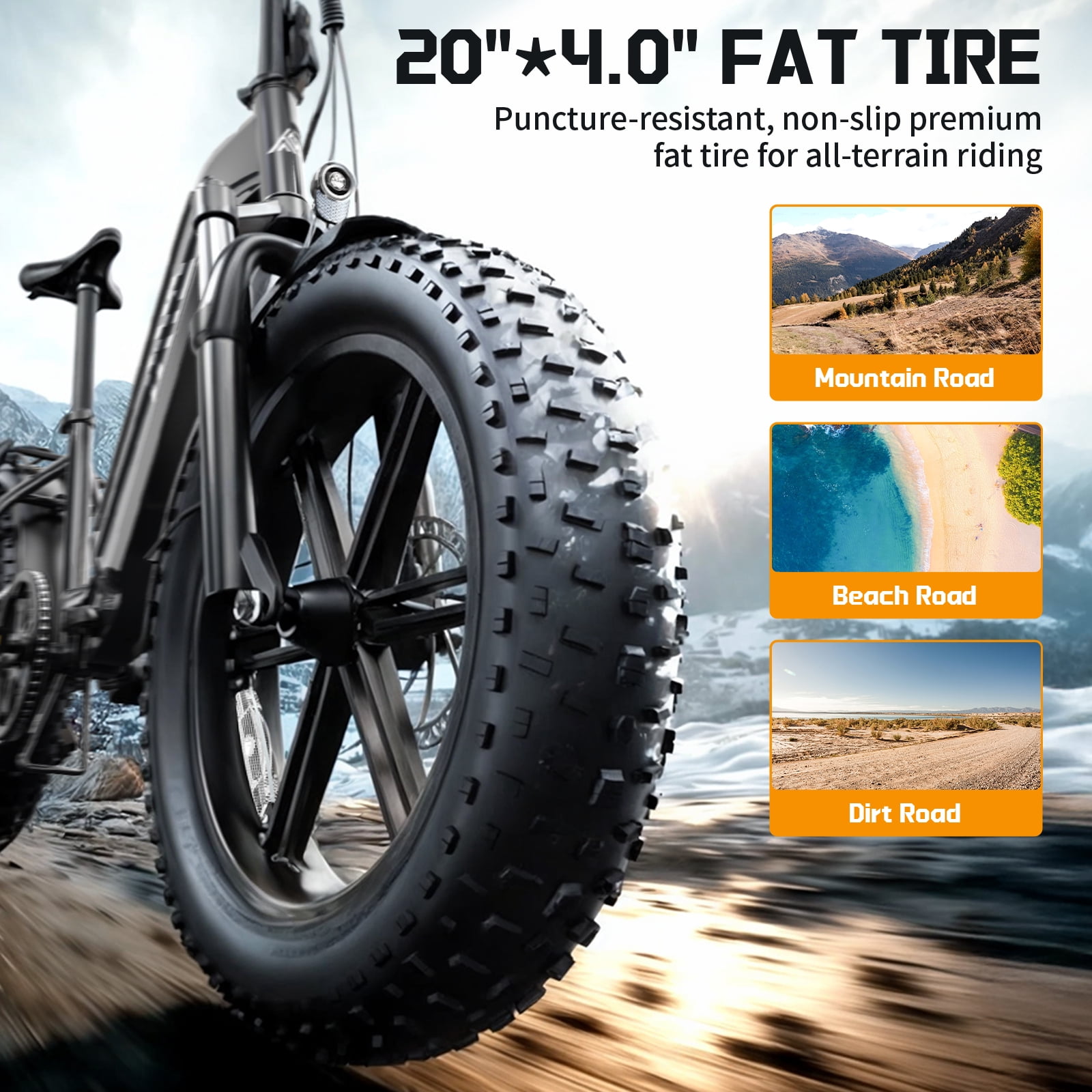 TST Electric Bike for Adults 26", Peak 750W Electric Bicycles with Fenders and Rear Rack, 60miles Long Range, E-Mountain Bike, 7-Speed, 10.4AH Battery, UL2849, APP Control