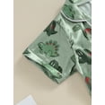 thumbnail image 6 of Hirigin Kids Boys 2Pcs Pajamas Set Dinosaur Print Short Sleeve Lapel Shirts Tops and Shorts Sleepwear Summer Clothes, 6 of 8