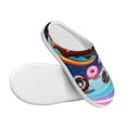 thumbnail image 3 of KLL Space Colorful Donut Pattern Adult Unisex Cozy Slippers,Fuzzy Slip-on Slippers TPR Sole Slippers Comfort Plush Home Footwear for Indoor & Outdoor-8, 3 of 7