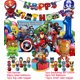 thumbnail image 3 of Decoración para fiesta de cumpleaños de superhéroes Globo de Los Vengadores Spiderman Iron Man Hulk Suministros para fiesta Vajilla Banner Telón de fondo, 3 of 5