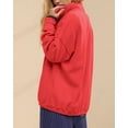 thumbnail image 3 of Sudadera Gacaky oversize de manga larga con botones Henley, roja, 3 of 6