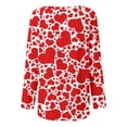 thumbnail image 4 of Cameland Chemises Grande Taille pour Femmes Imprimé Cœur Hauts de la Saint-Valentin Manches Longues Tunique Col Rond Blouses, 4 of 4