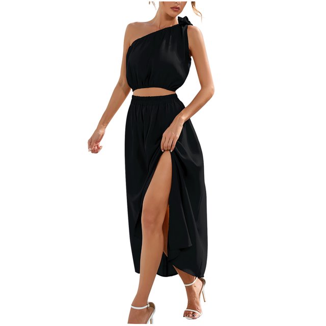 Birdeem Robe de Mode pour Femmes avec Nœud Fendu Grande Balançoire