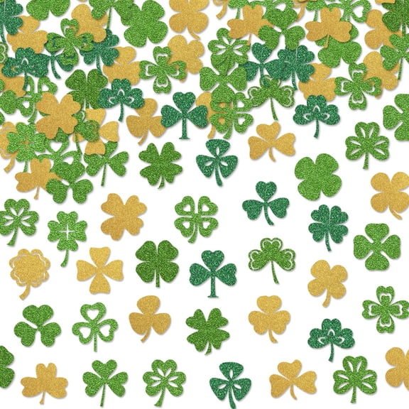 CIYISON Patrick's Day Themed Clovers Throw Confettis Decorative Paper Table Scatters