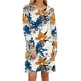 thumbnail image 2 of Qiopertar Vente de Liquidation Robe Pull à Manches Courtes Col Rond Fendu avec Changement Graduel dans les Offres Imprimées de la Semaine à Moins de 5$, 2 of 6