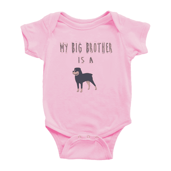 My Big Brother Is A Rottweiler Dog Cute Baby Bodysuits For Boy Girl