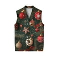 thumbnail image 6 of Kixjoy Christmas Sweater Vest Men Warm Knit Sleeveless Pullovers Sweater Casual Ribbed V Neck Sweaters Big and Tall Cable Stretch Vest Top, Dark Gray 3XL, 6 of 7