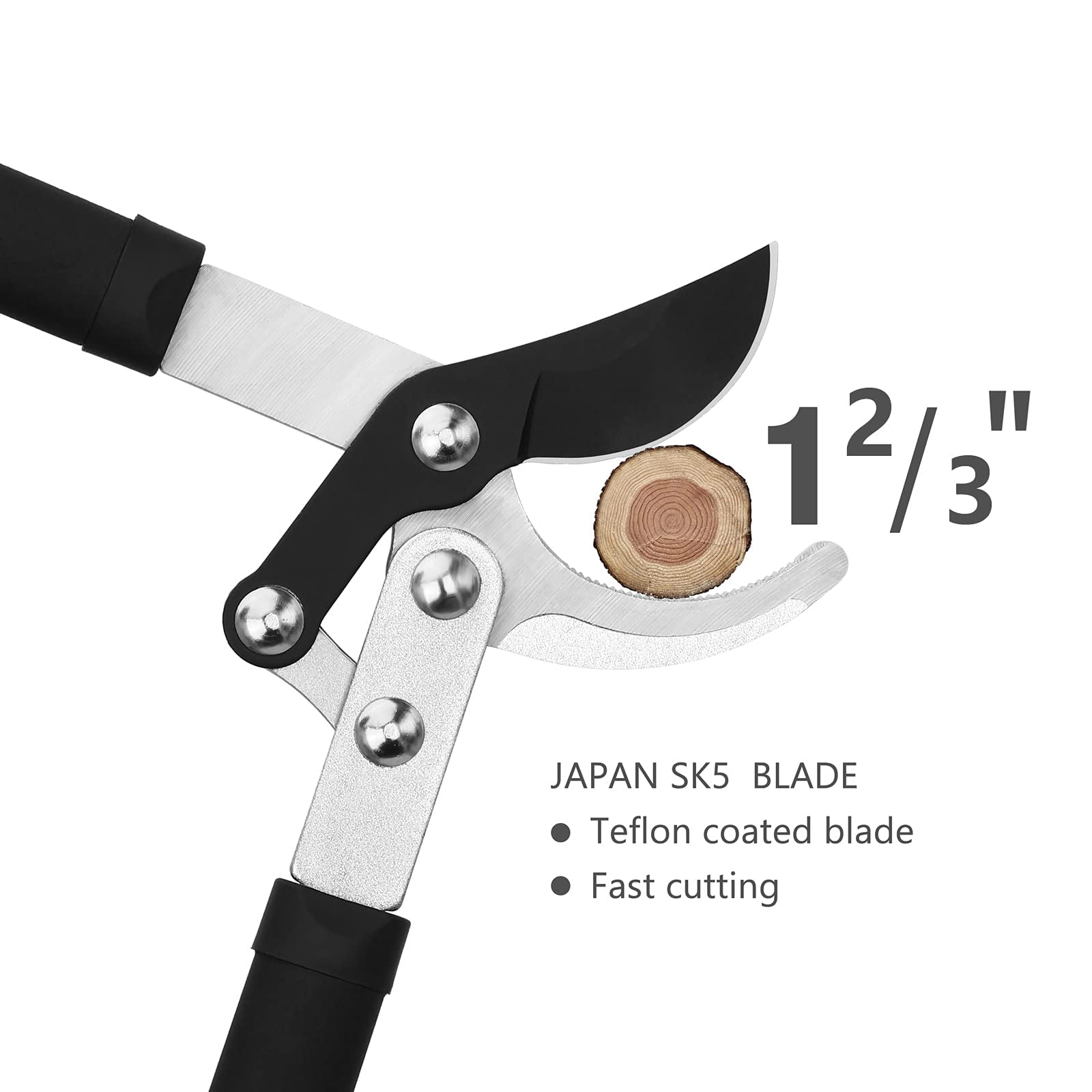 Bypass Lopper with Compound Action, 28 Inch Branch Cutter Heavy Duty