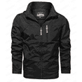 thumbnail image 2 of Dolkfu Men Jackets Waterproof Solid Color Detachable Hood Full Zip Windbreaker Jackets Coats for Men Winter L, 2 of 3