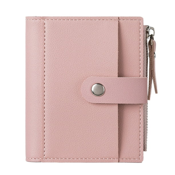 1pc Mujeres Cartera de Tarjetas de Estilo Corto Bolsa de Almacenamiento de Monedero Multifuncional (Rosa)