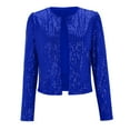 thumbnail image 2 of Party Casual Sequin Blazer for Women Long Sleeve Open Front Glitter Sparkly Cardigan, 2 of 6