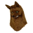 thumbnail image 2 of Sombrero de cabeza de lobo husky, sombrero de cabeza de animal, accesorio ligero para Halloween, gorra de cosplay Marrón, 2 of 9