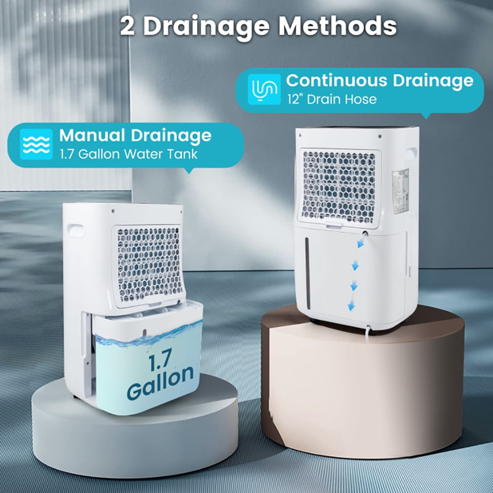 Yardi Yard 4500 Sq. Ft Dehumidifier with 5 Modes and 3-Color Indicator Light-White, Dehumidifiers for Home, Auto and Manual Drainage, Intelligent Humidity Controll for Room, Bathroom, RV