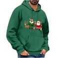 thumbnail image 2 of PNTUTB Men's Casual Solid Color Styling Christmas Graphic Print Long Sleeve Hoodie Drawstring Pullover Sweatshirt with Pocket, 2 of 6
