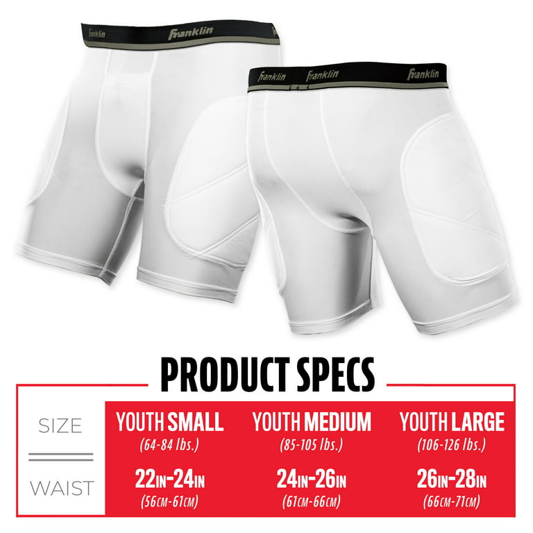Franklin Sports Youth Padded Baseball Sliding Shorts with Cup