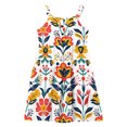 thumbnail image 5 of XUNKUSGA Girls Summer Dresses Casual Floral Boho Square Neck Midi Dress Spaghetti Straps Floral Tiered Sundress Smocked Shirred Party Dress 2-12 Years, 5 of 6