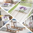 thumbnail image 5 of Purple Tulip Throw Pillow Cover, Pillowcase Protectors with Zipper, Breathable Decorative Lumbar Pillow Case Cover, Aesthetic&nbsp;Pastoral Flower Floral Spring Pillow Shams for Couch Sofa 16x24Inch, 5 of 8