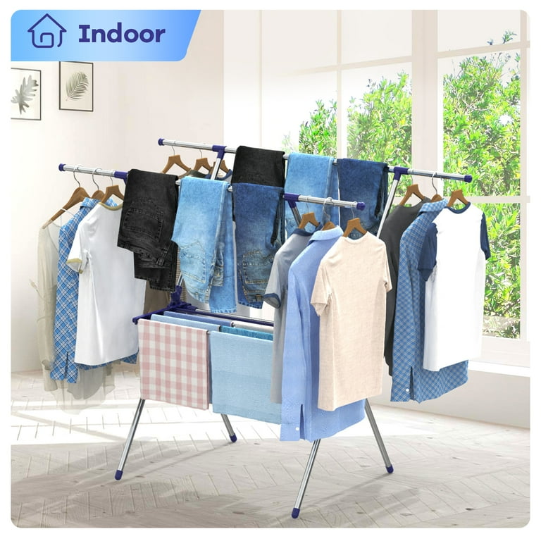 MONVANE Clothes Drying Rack Foldable Drying Racks for Laundry Stainless Steel for Indoor and Outdoor Use