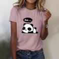 thumbnail image 3 of Gibobby Camisetas Mujer Manga Corta Camiseta manga corta con cuello redondo y estampado para mujer, camisetas informales tipo túnica(Rosa,M), 3 of 4