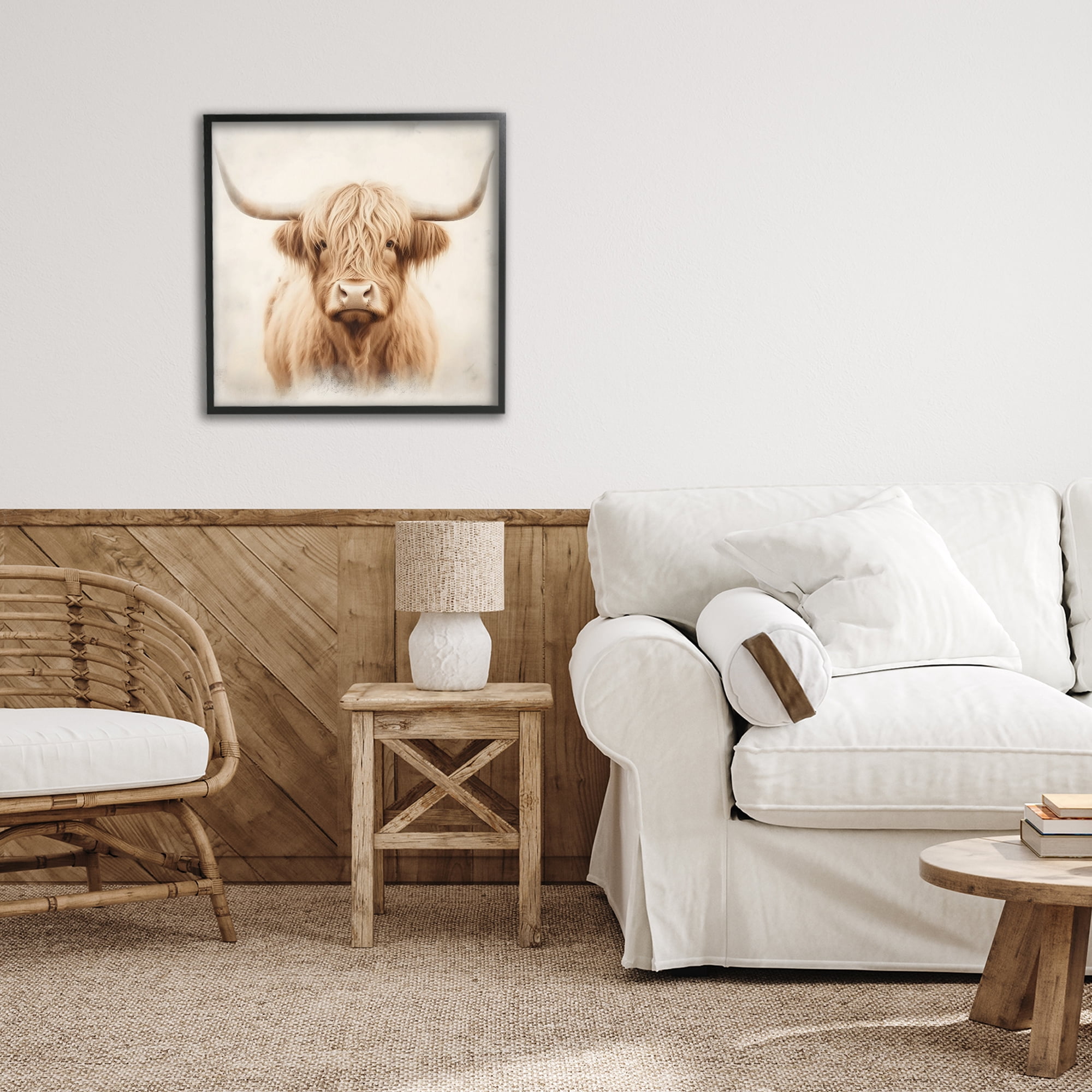 Stupell Industries Dreamy Fluffy Highland Portrait Black Framed Giclee Art, design by Creative Studio