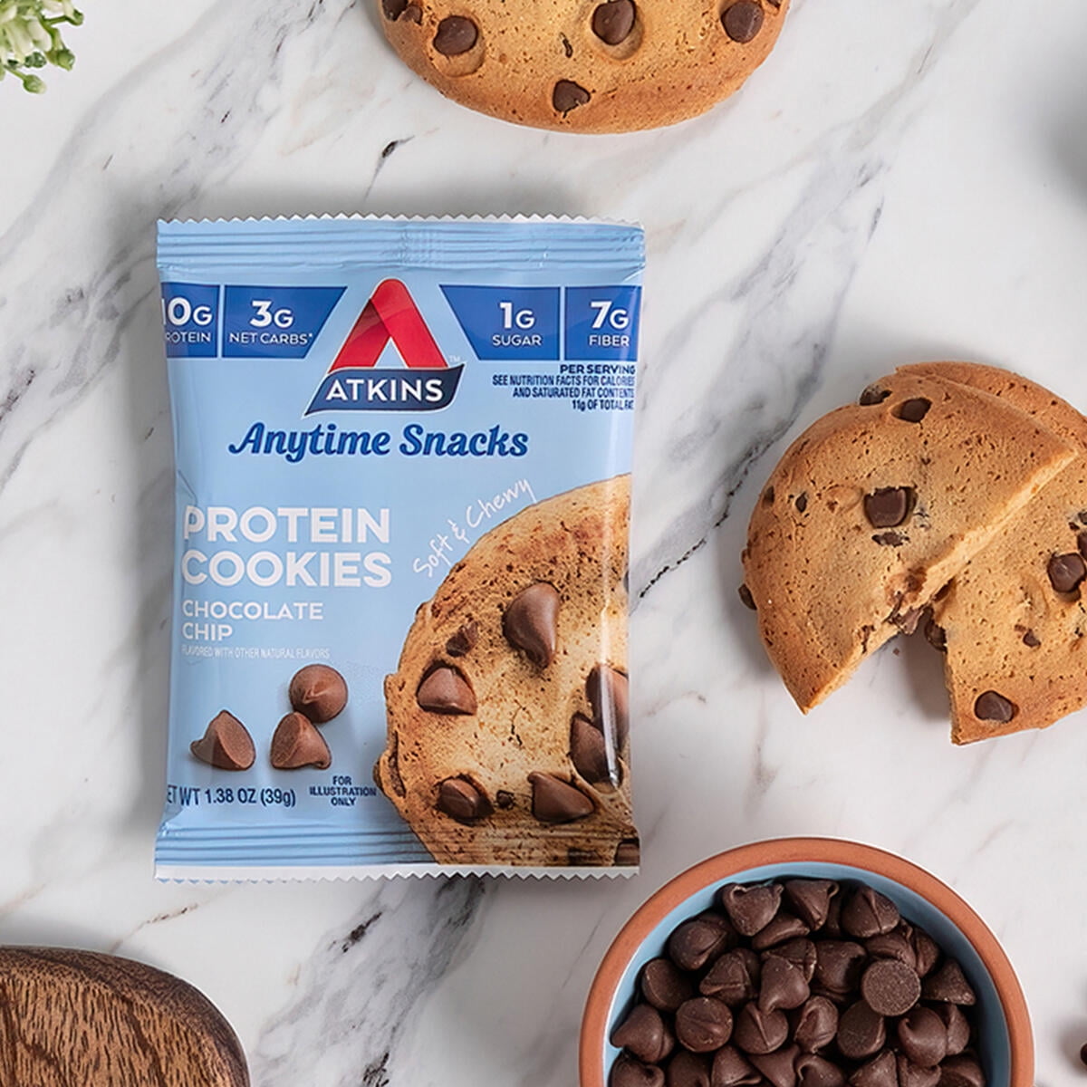 (3 pack) Atkins Chocolate Chip Cookie 4PK