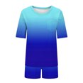 thumbnail image 6 of CLOISE Sleepwear Sets for Women 2 Piece Comfy Short Sleeve Sleepwear Blouses and Comfort Shorts Night Clothes Set Comfortable Gradient Printed Fall Night Clothes, 6 of 6