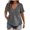 Gray, variant on ZQGJB Plus Size V Neck Tops for Women Casual Button Solid Color Short Sleeve Henley Shirts Loose Lightweight Soft Cotton Blouses Army Green L