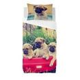 thumbnail image 1 of Gouchee Home Pugs in Wagon Twin Duvet Cover Set – 2-Piece OEKO-TEX Certified Cotton Bedding with Adorable Pug Dog Print, 1 of 2