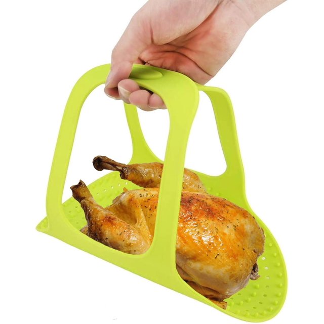 Lève-dinde en Silicone, Lève-Dinde Réutilisable Résistant à la Chaleur Antiadhésif pour Volaille, Lève-Poule, Lève-Viande, Tapis de Rôtissage pour Dinde, Tapis de Cuisson au Four pour la Cuisine à la Maison, 23.2 x 12.4 Po