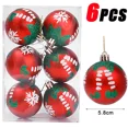 thumbnail image 1 of 6 piezas de adornos de bolas de Navidad, copos de nieve de Papá Noel, colgante para árbol de Navidad, regalos de Navidad para el hogar, decoración de fiesta de Navidad, 1 of 6
