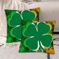 thumbnail image 4 of St Patricks Day Pillow Covers 16x16 Inch Set of 2 Watercolor Green Clover Decor Throw Pillows Spring Nature Plant Lucky Shamrock Outdoor Decorative Cushion Cases for Couch Bed Decorations, 4 of 6